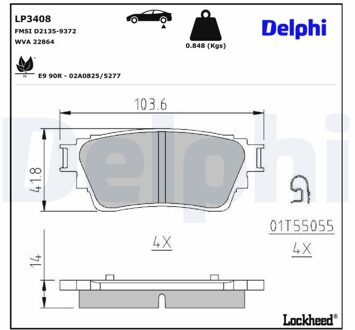 Mitsubishi Remblokkenset, schijfrem LP3408
