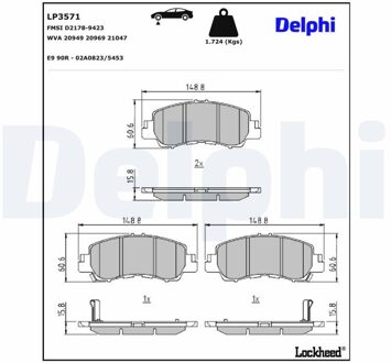 Mitsubishi Remblokkenset, schijfrem LP3571