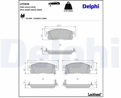 Mitsubishi Remblokkenset, schijfrem LP3928