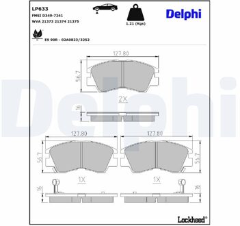 Mitsubishi Remblokkenset, schijfrem LP633