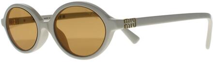 Miu Miu MU04ZS 14240D wit oranje met zilveren interne spiegel zonnebril - One Size
