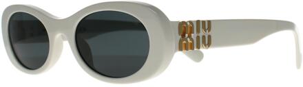 Miu Miu MU06ZS 1425S0 wit ivoor donkergrijs zonnebril - maat