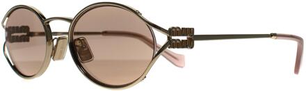 Miu Miu MU52YS ZVN20F lichtgouden rozeroze spiegelzonnebril - maat