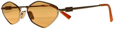 Miu Miu Ovaal Dames Goud Licht Oranje Zilver Spiegel MU 56ZS - One Size