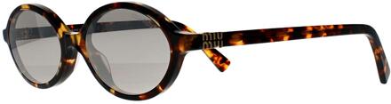 Miu Miu Ovaal Honing Havana Lichtgrijs Zilver Spiegel MU 04ZS Bruin - One Size