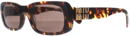 Miu Miu Rechthoek Dames Honing Havana Donker Bruin MU08ZS - One Size