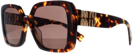 Miu Miu Vierkant Dames Honing Havana Donkerbruin MU10YS