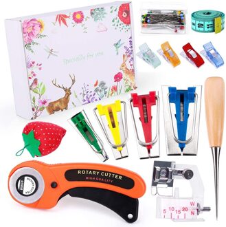 Miusie Stof Bias Tape Makers Kit Met Rotary Cutter, Naaien Clips, Naaimachine Naaivoet, rotary Cutter Voor Stof