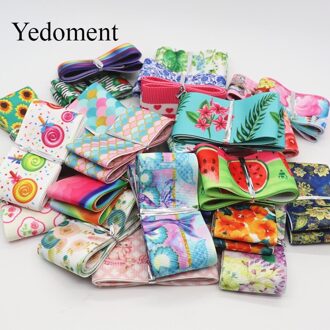 Mix 10 Ontwerpen, 10 Yards/Lot Cartoon Bloemen, Etc. gedrukt Grosgrain Lint Voor Haarelastiekjes DIY Ambachten Handgemaakte Accessoires 22MM-25MM
