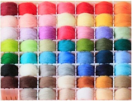 Mix 36 Kleuren Merinowol Fibre Roving Voor Naaldvilten Hand Spinning DIY Fun Pop Handwerken wol, zwervende 5 g/zak 66 s