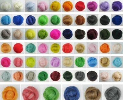Mix 60 verschillende Licht en donker Kleuren Merinowol Fibre Roving Voor Naaldvilten Hand Spinning DIY Fun Pop Handwerken 5 g/zak