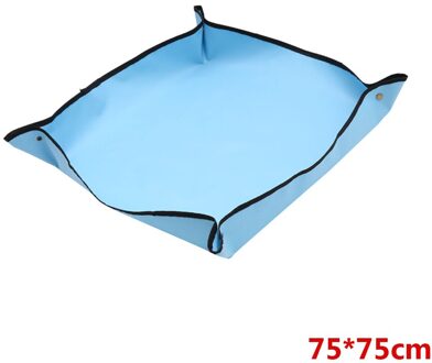Mix Bodem Bloem Wastafel Tuinieren Pad Thicken Opvouwbaar Plant Veranderen Transplanteren Pot Herbruikbare Land Mat Lock Waterdicht Kussen blauw 75x75cm