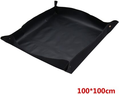Mix Bodem Bloem Wastafel Tuinieren Pad Thicken Opvouwbaar Plant Veranderen Transplanteren Pot Herbruikbare Land Mat Lock Waterdicht Kussen zwart 100x100cm