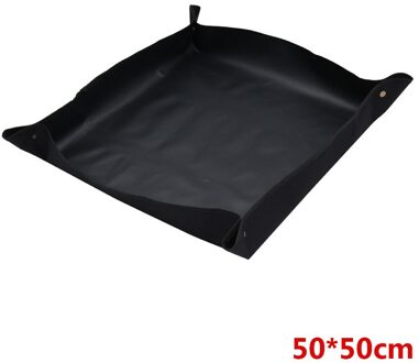 Mix Bodem Bloem Wastafel Tuinieren Pad Thicken Opvouwbaar Plant Veranderen Transplanteren Pot Herbruikbare Land Mat Lock Waterdicht Kussen zwart 50x50cm