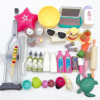 Mix Doll Furniture Play Toy Biscuits cakes shells Bag Hanger Accessories For 18 Inch dolls New Born Toys Play House
