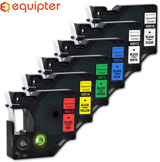 Mixed 15 colors 45013 label tape Compatible dymo D1 12mm label printer laminated D1 45010 ribbon cassette for Dymo LM160 printer