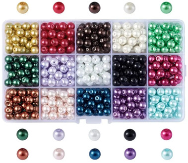 Mixed Color Round Glass Pearl Beads for Necklaces Earrings Bracelets Jewelry Making DIY Accessories Pearlized 4mm 6mm 8mm 10mm