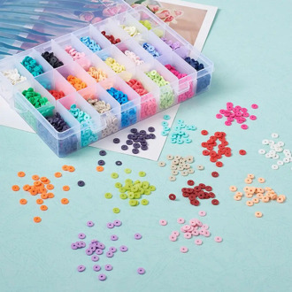 Mixed Colors Environmental Handmade Polymer Clay Beads Disc/Flat Round 4 5 6 8mm Heishi Beads for Jewelry Making DIY Hole: 1~2mm