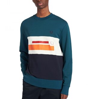 Mixed Graphic Sweatshirt - Groen - Heren - maat  S