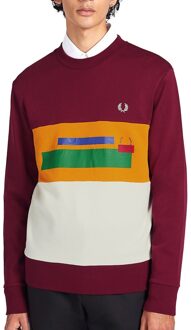 Mixed Graphic Sweatshirt - Rood - Heren - maat  S