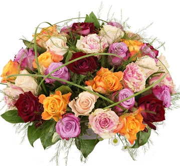Mixed rozen bloemstuk vanaf 30 cm