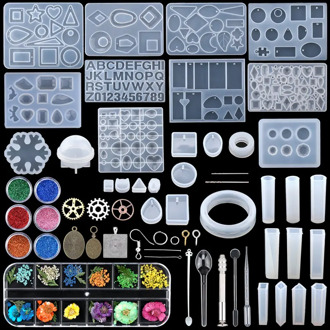 Mixed Style Jewelry Epoxy Resin Molds Set Silicone Mold UV Casting Tools Clay Resin Jewelry Casting Molds For Jewelry making DIY