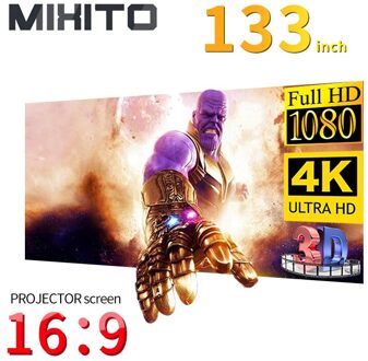 Mixito 16:9 Projector Eenvoudige Gordijn 133 Inch Anti-Licht Scherm Thuis Outdoor Office Draagbare 3d Hd Projector Scherm
