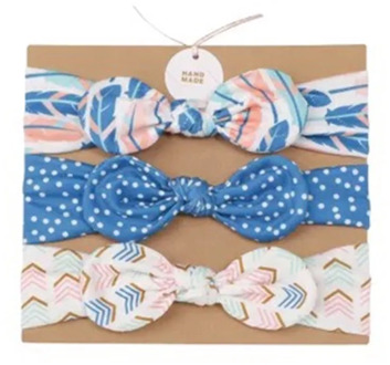 MIXIU 3pcs Baby Headbands Bow Elastic Hair Bands Cotton Rabbit Ear Turban Print Floral Bow Baby Turban Handmade Hair Accessories