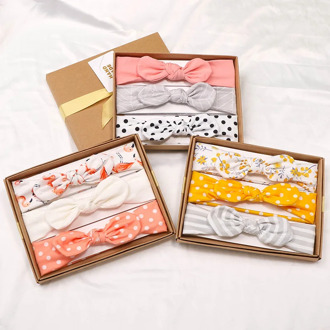 MIXIU 3Pcs/set Baby Headbands Cotton Print Newborn Photography Props Infant Baby Turban Hairbands Baby Girls Hair Accessories