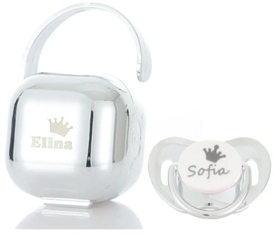 MIYOCAR luxurious custom any name personalized golden pink baby pacifier and pacifier storage box Nipple Storage PBS-S