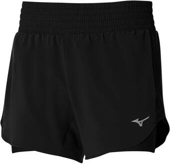 Mizuno 2in1 4.5 Hardloopshorts Dames-Zwart - XS,S,M,L,XL