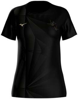 Mizuno Active DryAeroFlow Graphic Hardloopshirt Dames zwart - XL