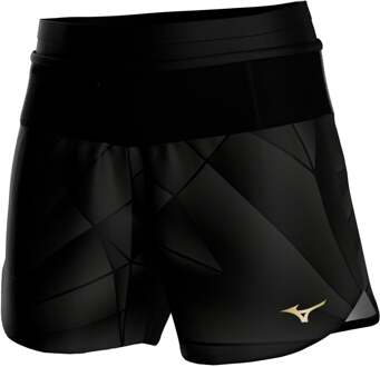 Mizuno Active Graphic Multi Pocket 4in Hardloopshorts Dames zwart - XS