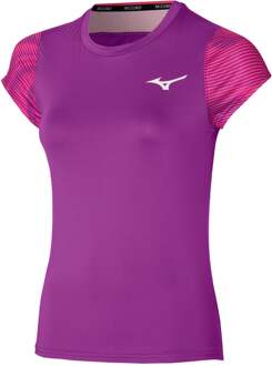 Mizuno Charge Printed T-shirt Dames-Paars lila - XS,S,M,L,XL