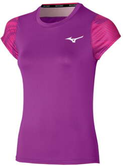 Mizuno Charge Printed T-shirt Dames-Paars - XS