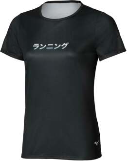 Mizuno Core Graphic Hardloopshirt Dames zwart - L