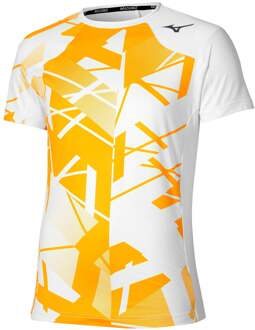 Mizuno Daybreakers Shadow Graphic T-shirt Heren-Wit,Citroengeel - M