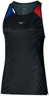 Mizuno DryAeroFlow Graphic Hardloopshirt Dames-Zwart - L