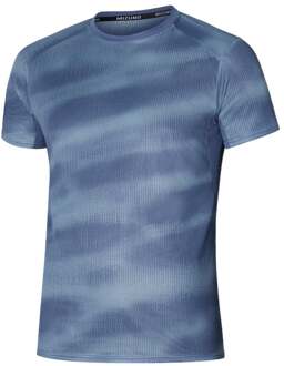 Mizuno DryAeroFlow Graphic Hardloopshirt Heren-Blauw,Lichtblauw - M