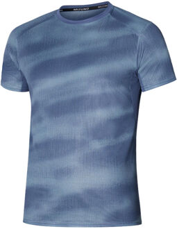 Mizuno DryAeroFlow Graphic Hardloopshirt Heren-Blauw,Lichtblauw - S,M