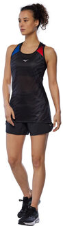 Mizuno Dryaeroflow Graphic Singlet Dames rood/blauw