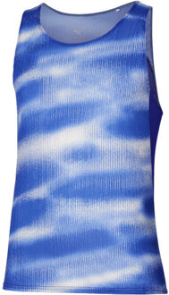 Mizuno Dryaeroflow Graphic Singlet Heren wit - L