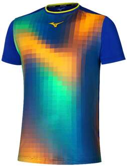 Mizuno Frontier Shadow Graphic T-shirt Heren-Blauw - XXL