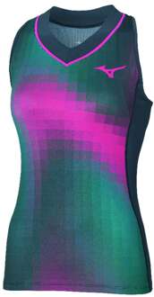 Mizuno Frontier Tanktop Dames-Donkerblauw,Veelkleurig - XL