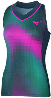 Mizuno Frontier Tanktop Dames-Donkerblauw,Veelkleurig - XS