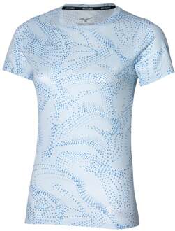 Mizuno Impulse Core Graphic Hardloopshirt Dames-Lichtblauw - XL