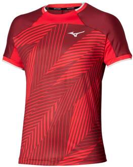Mizuno T-shirt Heren-donkerrood, rood - M