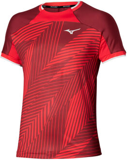 Mizuno T-shirt Heren-donkerrood, rood - S