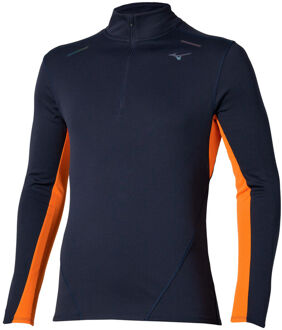 Mizuno Tech Thermal Charge Half Zip Hardloopshirt Heren-Blauw - S