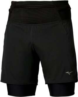 Mizuno Trail Multipocket Trail 2in1 Hardloopshorts Heren zwart - L